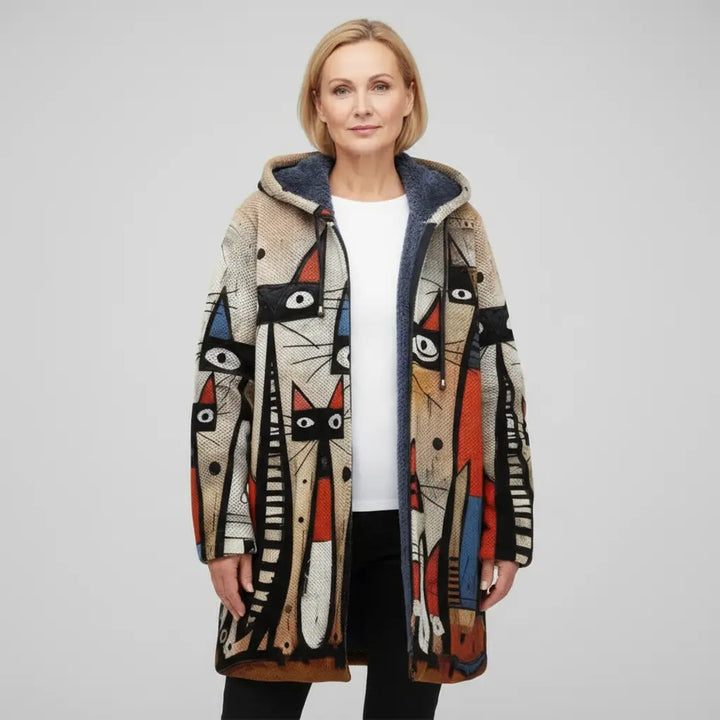 Kiara | Elegancki Kardigan z Artystycznym Wzorem